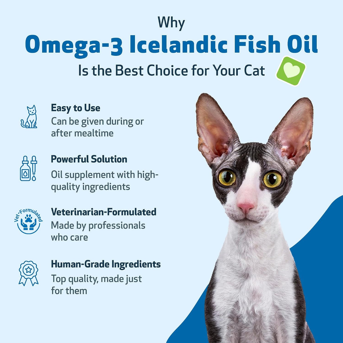 Premium molecularly distilled cold-water fish oil daily dosage instructions for cats