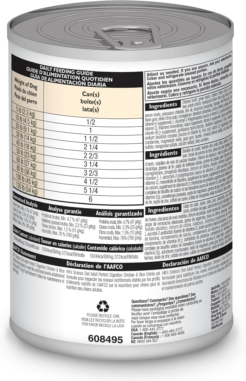 Hill's Science Diet Adult 1-6 Chicken and Rice wet food can
