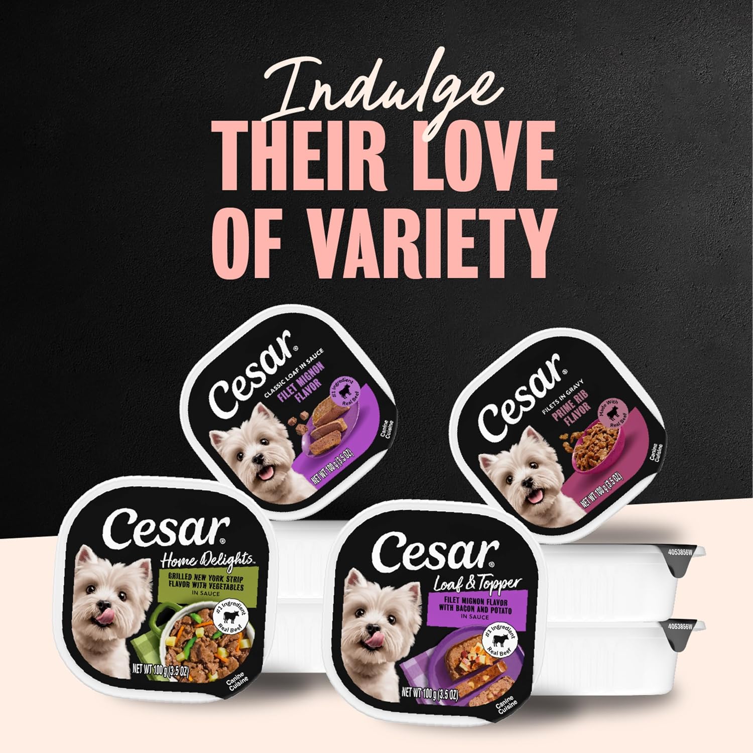 Cesar premium imported dog food variety pack nutrition label
