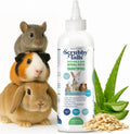 Scrubby Tails Natural Oatmeal and Aloe Vera Small Pets Shampoo front view bottle for sensitive skin pet washing.