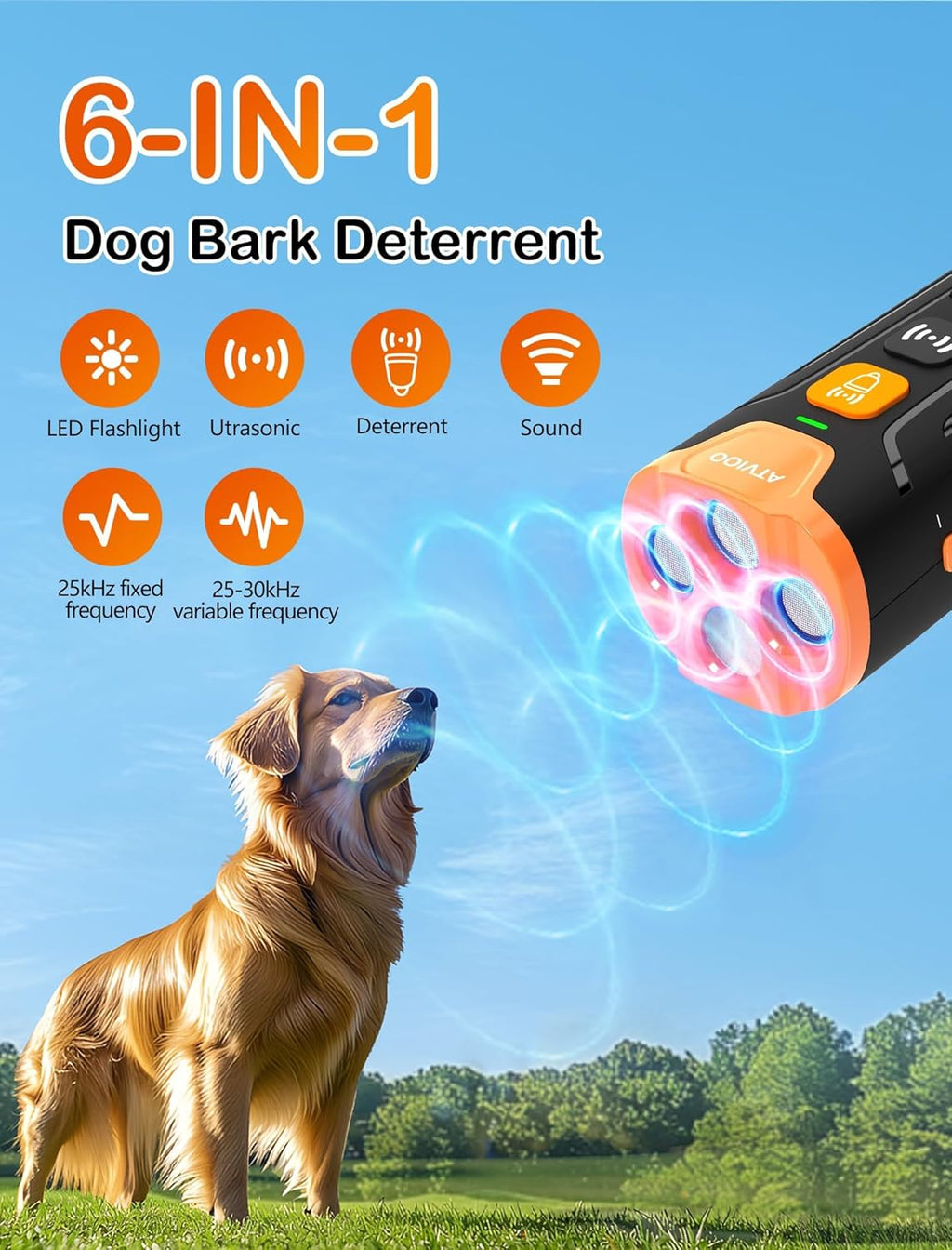 Atvioo ultrasonic barking control tool held in hand