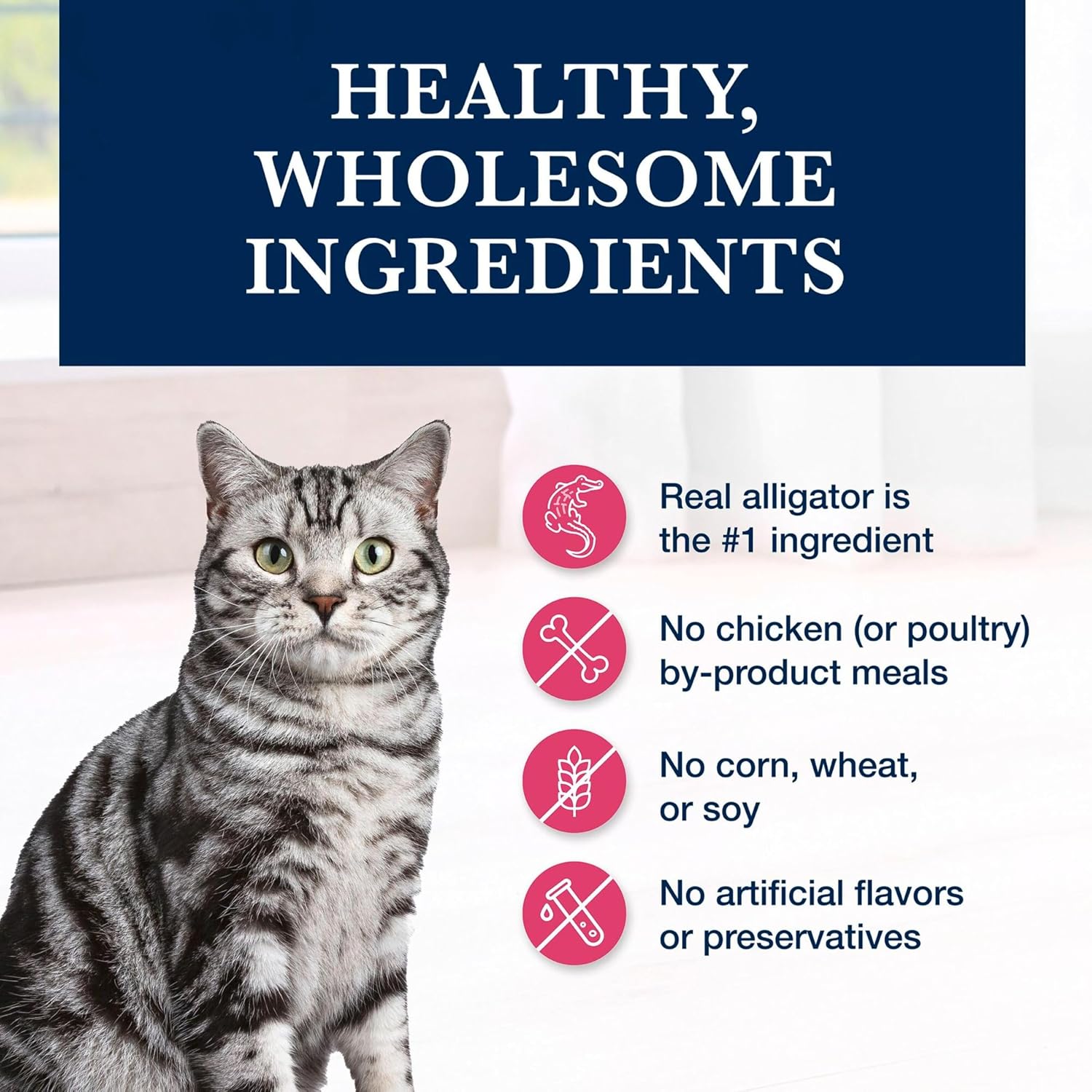 Blue Buffalo NP Novel Protein alligator ingredient list display