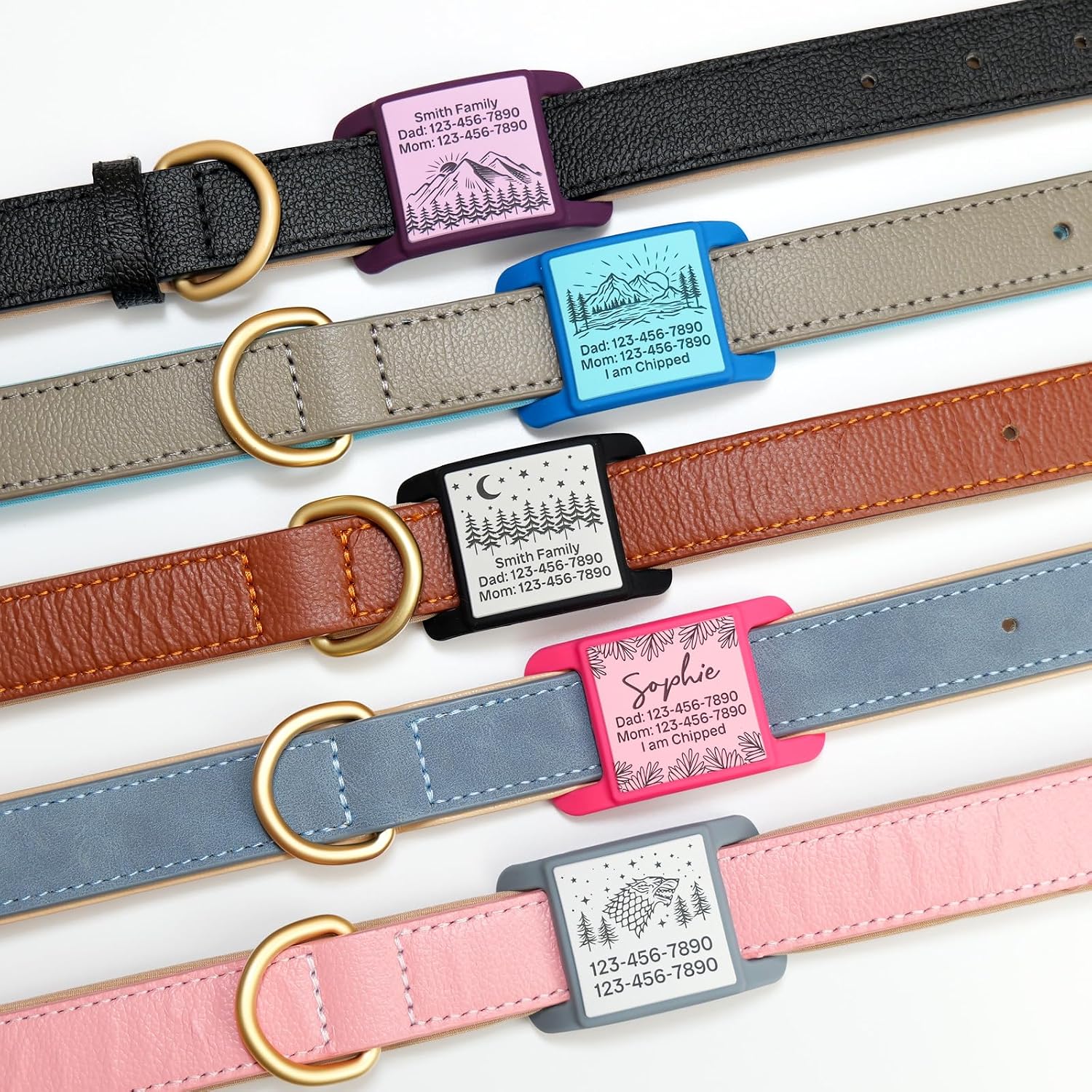 Scratch resistant laser engraved identification tag for dogs and cats side profile