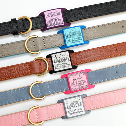 Scratch resistant laser engraved identification tag for dogs and cats side profile
