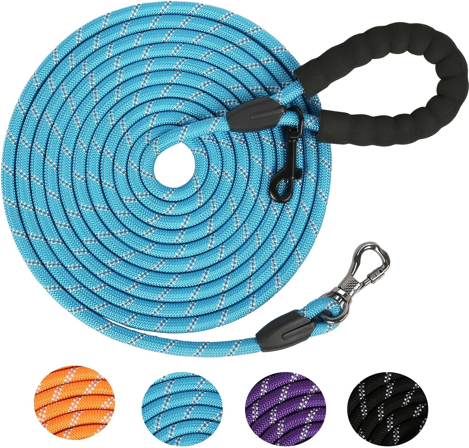 Long Dog Leash for Dog Training 16/20FT/30FT/50FT/100FT, Reflective Leash with Lockable Hook, Heavy Duty Dogs Lead Tie Out Rope for Large Medium Small Dogs Outside Walking, Playing, Camping, or Yard - Image 11
