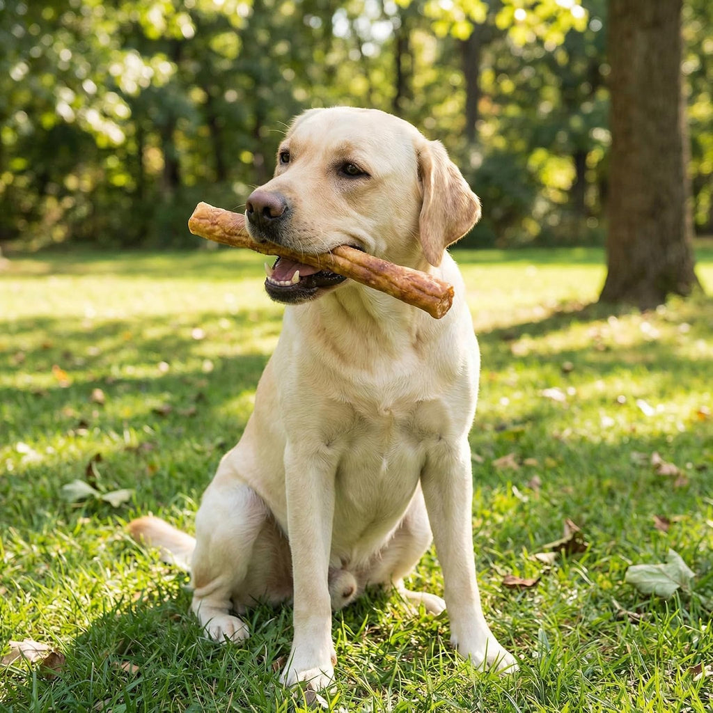 Authentic imported collagen roll dog treat safe digestible rawhide substitute.