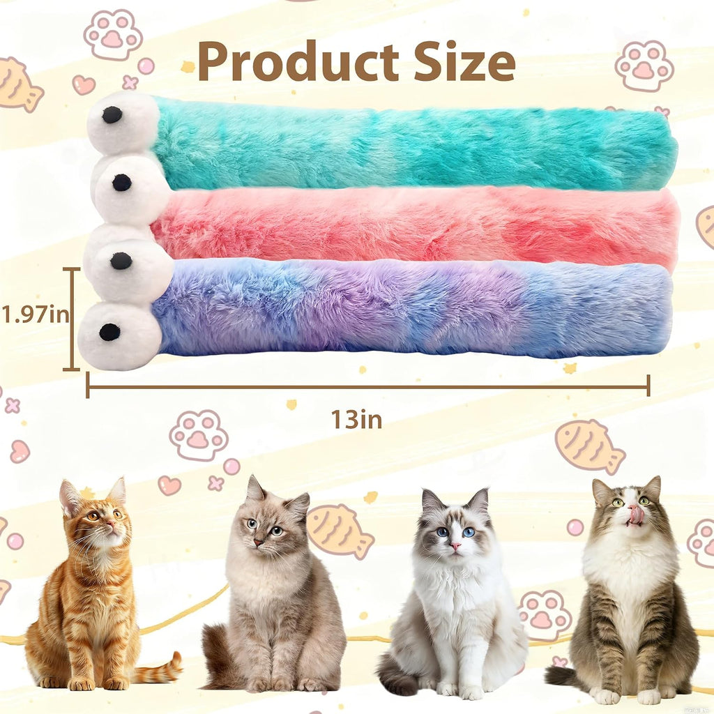Three Kiroyal 16 inch cat kicker toys showing gradient colors