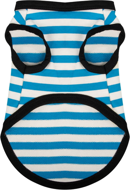 Paiaite 6-Piece Striped Shirt Set: Cotton Sleeveless Puppy Dog Shirts, Breathable Pet Apparel Tank Tops, Colorful Sweatshirts for Small & Medium Dogs - Image 15