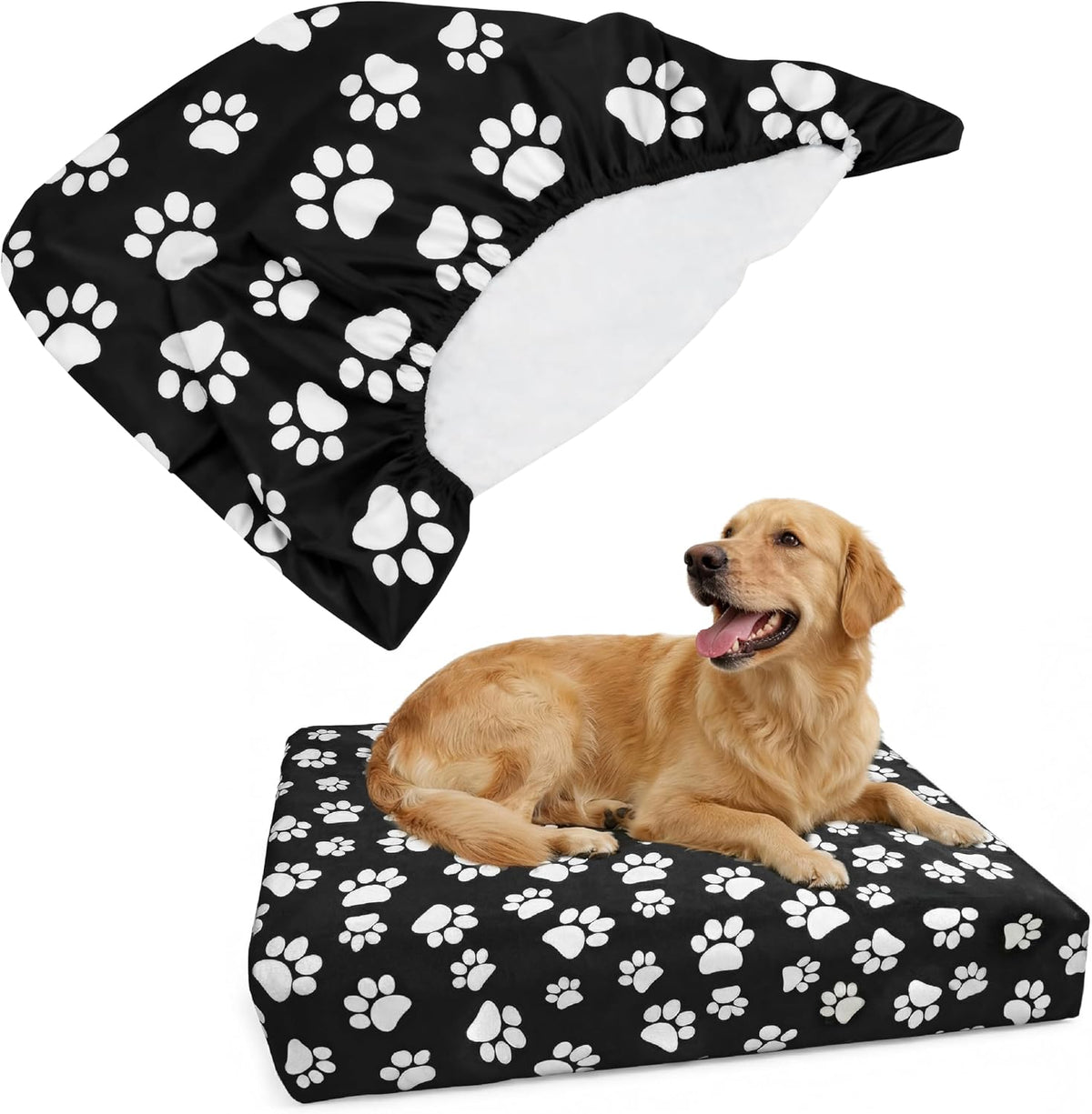 DUKE&LEFTY Furever dog bed slipcover small black front view