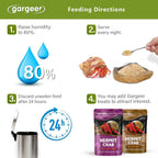 Finely ground non-GMO granular texture of Gargeer daily crab meal