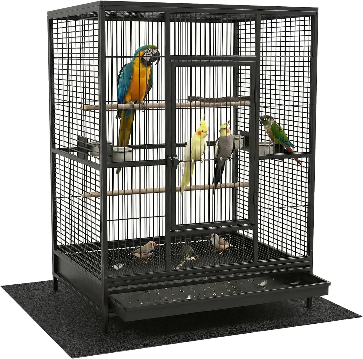 Wiojtry under pet cage mat front view floor protector