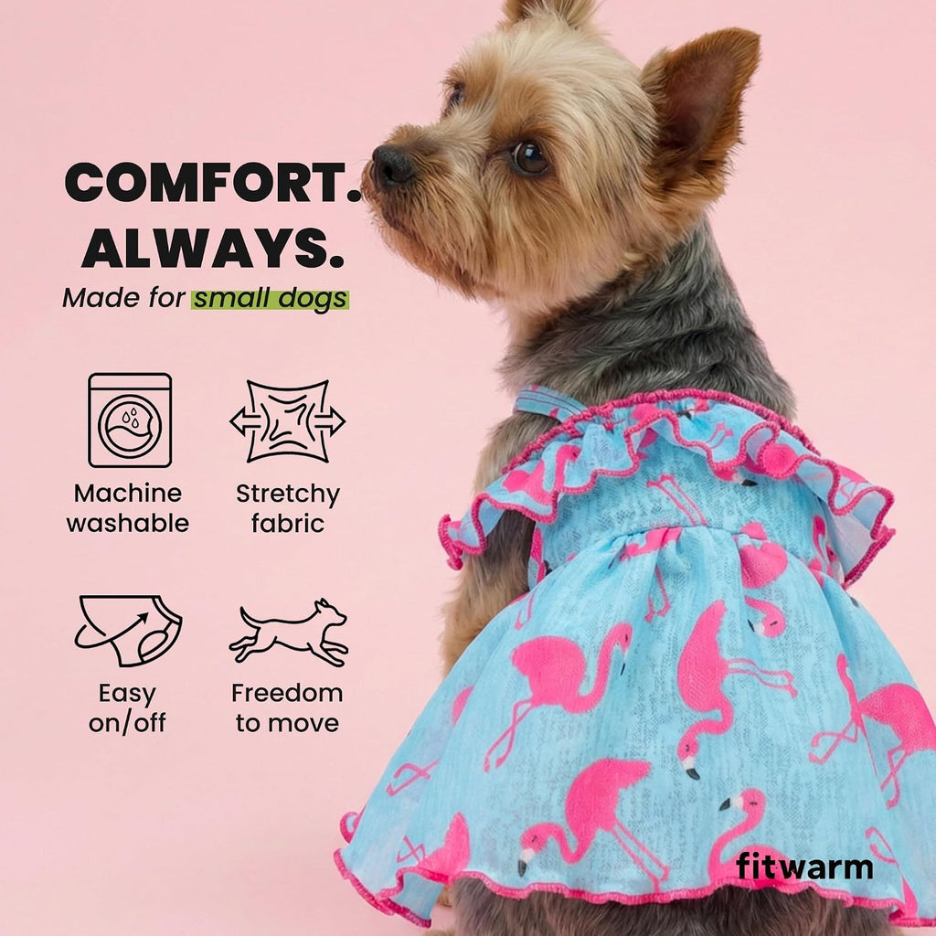 Fitwarm breathable summer clothes for small dogs girl side profile