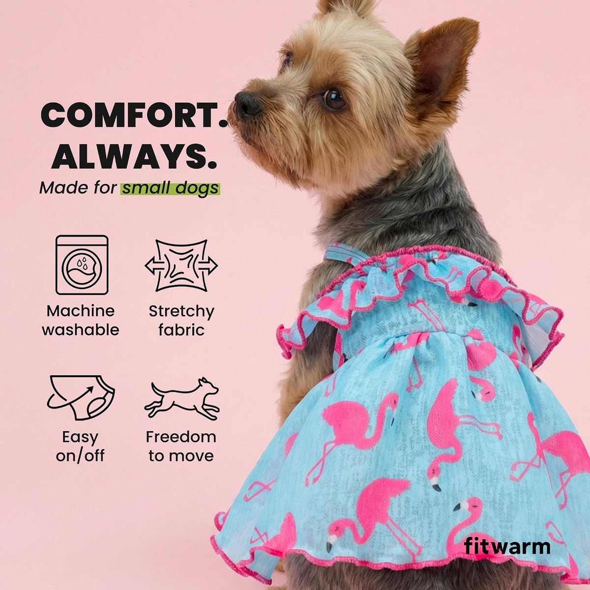 Fitwarm breathable summer clothes for small dogs girl side profile