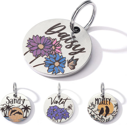 Colorful Dog Tags Personalized, Engraved Dog Tags with Colored Printing for Pets, Customizable Cat Collar Holder Tag (Cactus) - Image 12