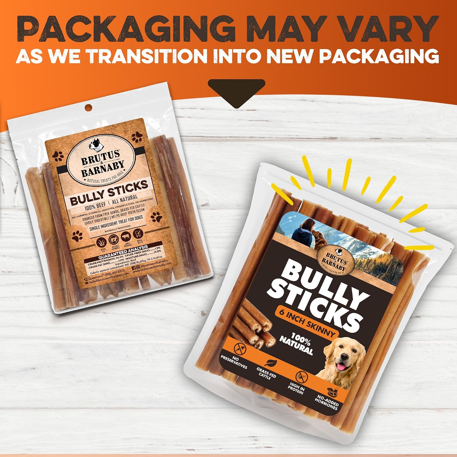 Authentic USA imported Brutus & Barnaby premium dog chews display