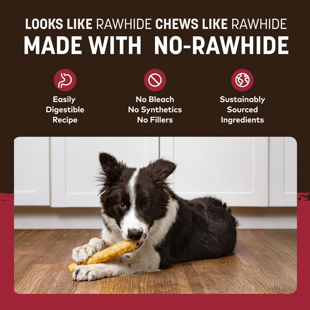 Earth Animal grass fed beef dog chews back panel showing natural ingredients
