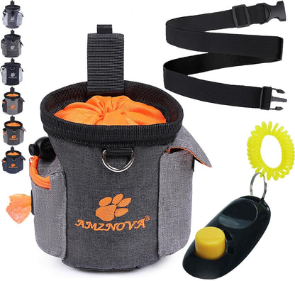AMZNOVA Dog Treat Bag Treatnow Dog Treat Pouch, Training Pouch with Waist Belt & Clicker for Training & Walking, Waist Clip On Snack Fanny Pack for Pet, 3Cups, Black - Image 10
