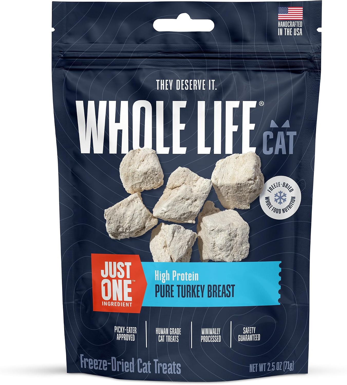 Whole Life Cat Just One Turkey Freeze Dried Cat Treats - Human Grade High Protein Food, Healthy Training Snacks, Freeze Dried Turkey Food Toppers, USA Made Natural Treats - 1.2 oz (Pack of 1) - Image 10