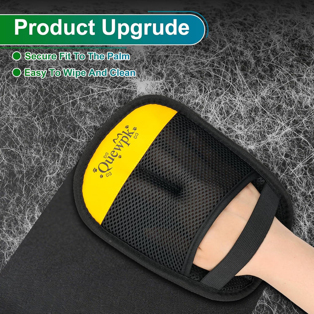 Two piece reusable electrostatic pet hair remover mitt set for cleaning sofa