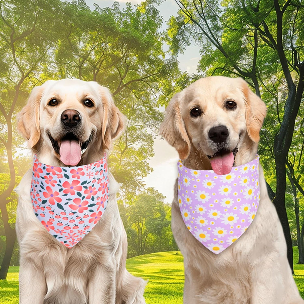 Reversible daisy summer scarf for small dogs by Agroon