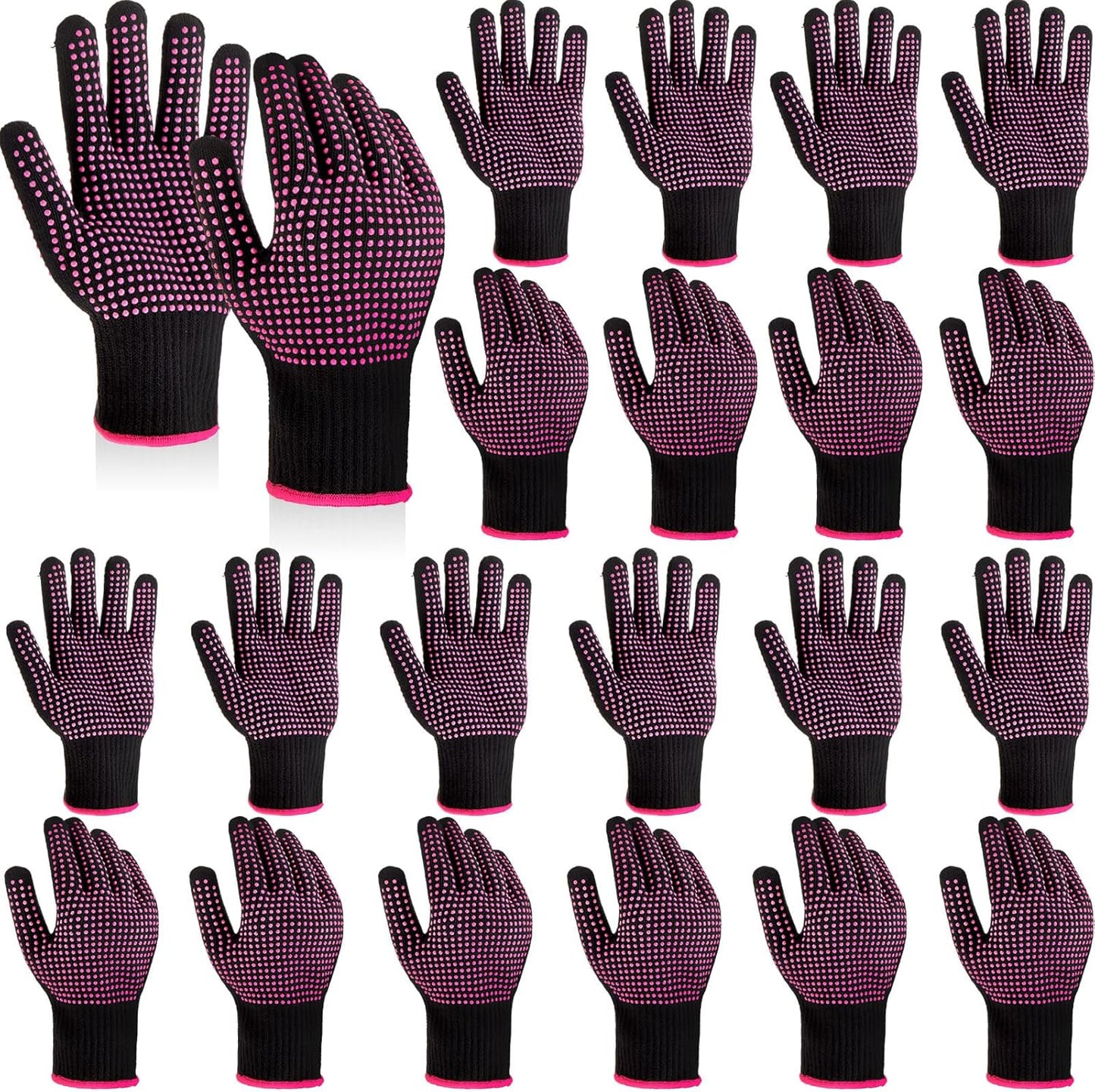 Suhine professional heat resistant gloves front view showing red and black silicone bumps.