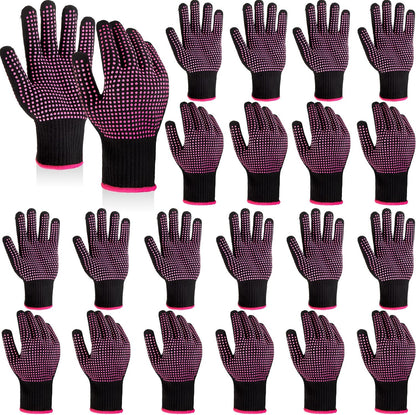 Suhine professional heat resistant gloves front view showing red and black silicone bumps.