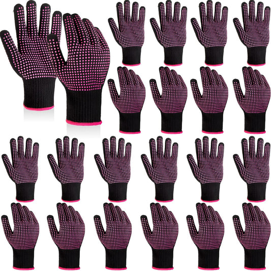 Suhine professional heat resistant gloves front view showing red and black silicone bumps.