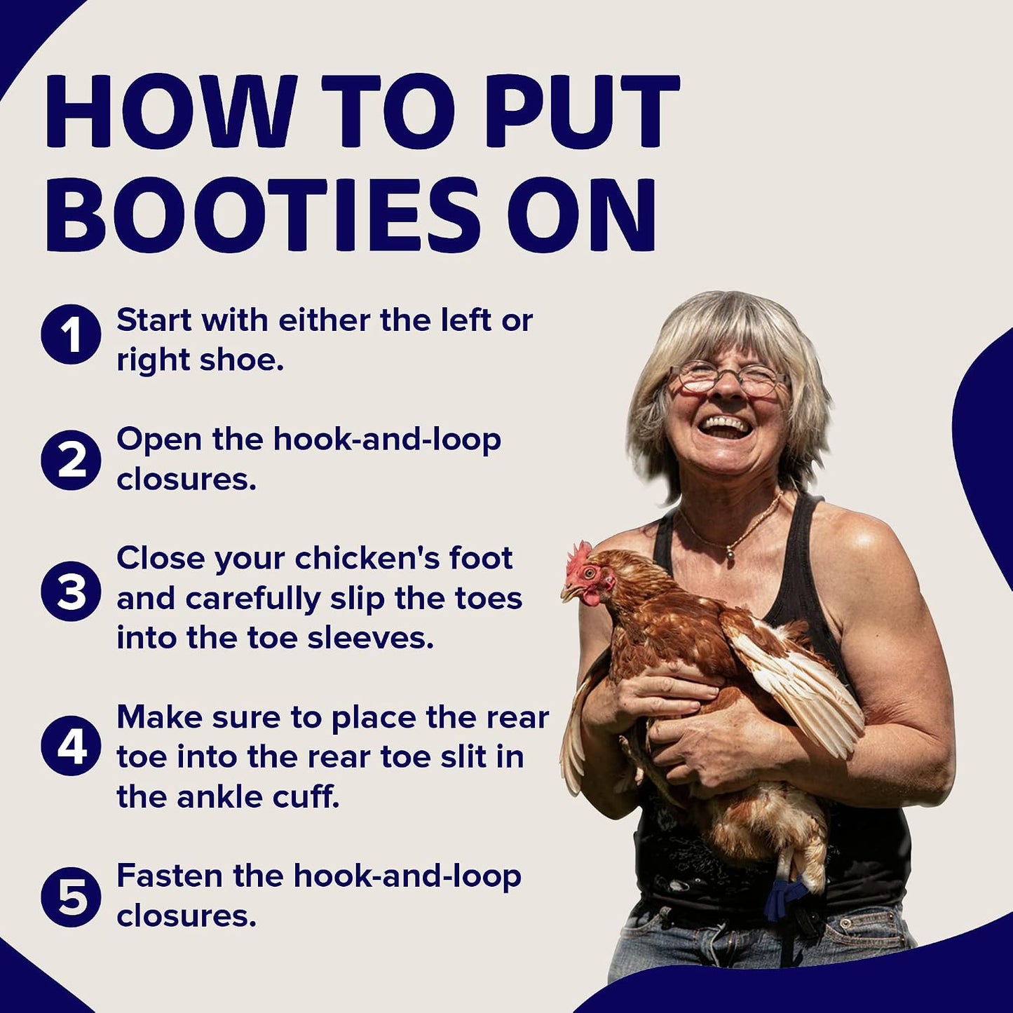 Authentic USA imported poultry foot care bootie for injured hens