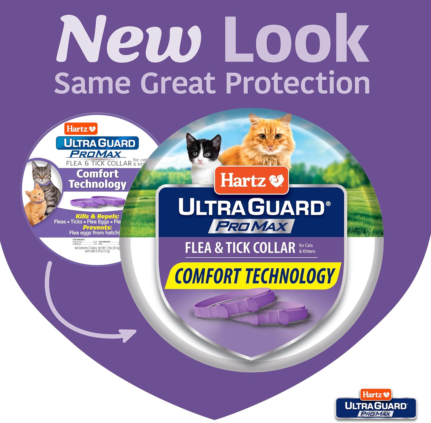 Hartz cat flea collar packaging showing 14 months protection