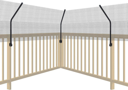 Outdoor garden perimeter secured with cat fence extension