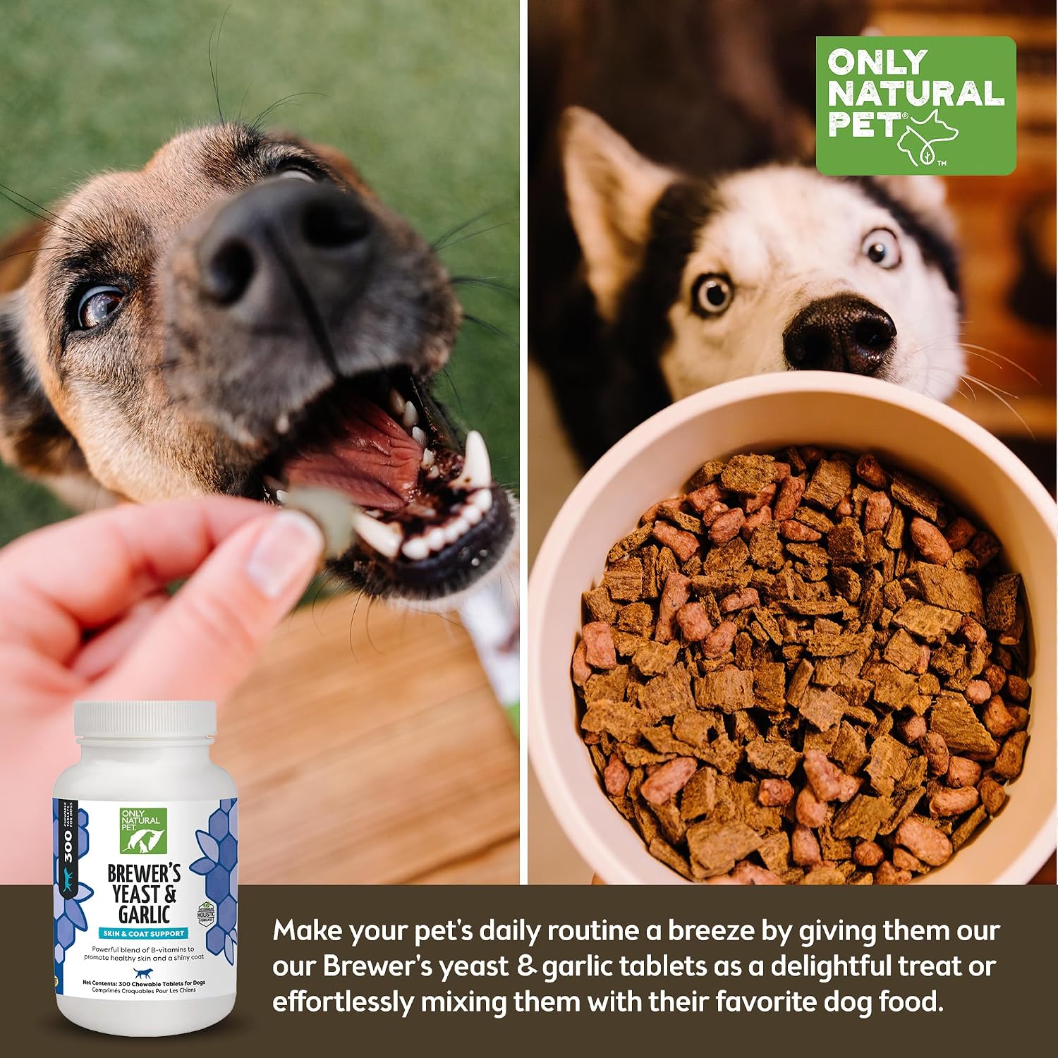 Only Natural Pet flea and tick prevention dog tablets packaging back details