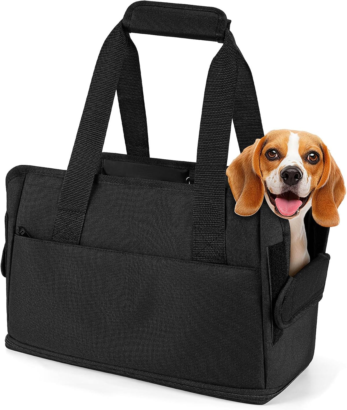 Likesing black dog purse carrier front view for small pets