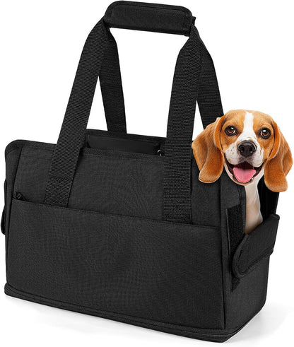 Likesing black dog purse carrier front view for small pets