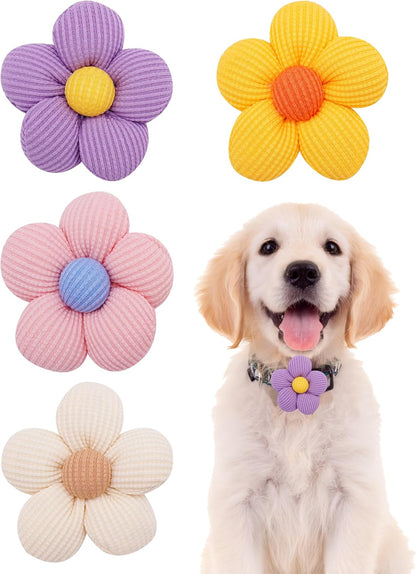 PET SHOW dog collar flower charms four pack front view grooming accessories