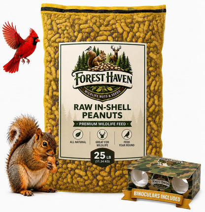 Forest Haven Premium Raw Peanuts for Squirrels - 10LB Bulk Squirrel Food - Unsalted Peanuts in Shell for Birds, Deer & Wildlife - Bonus Binoculars Included - USA Grown - Image 9