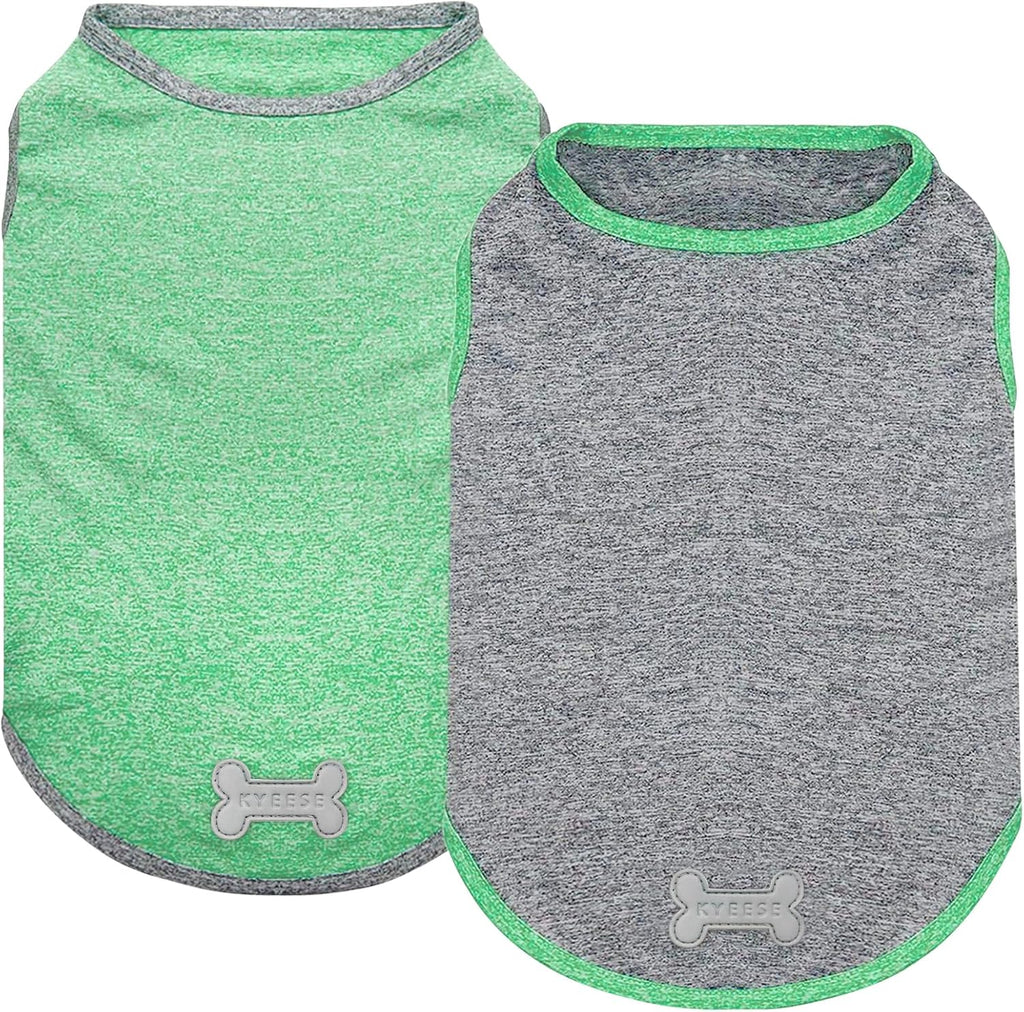KYEESE 2Pack Dog Shirt, Lightweight Sun Protection Sleeveless Dog T Shirts for Small Dogs Boy, Breathable Pet Reflective Tank Top Summer Dogs Clothes for Outdoor Walking, Grey+Light Blue, M - Image 14