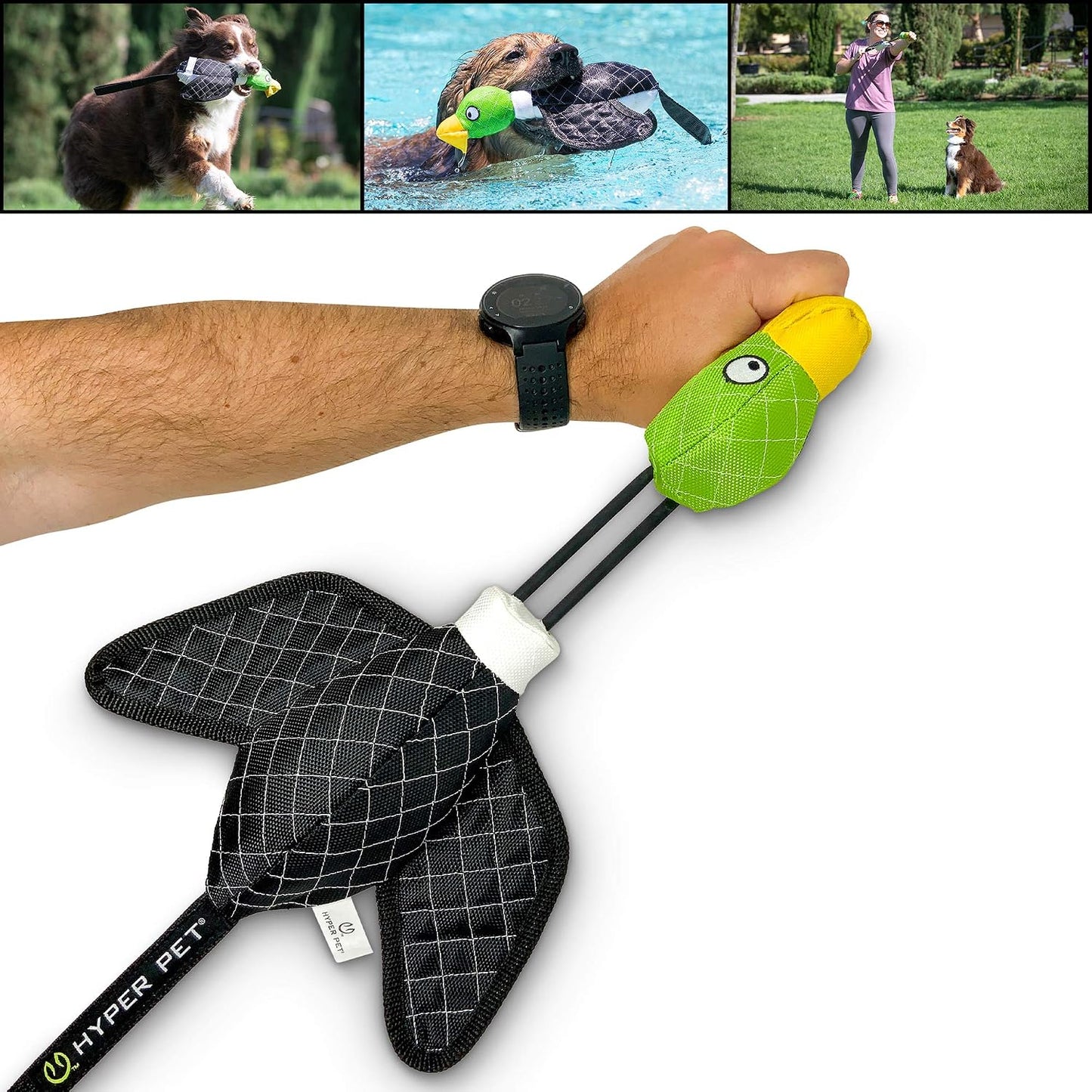 Hyper Pet Flying Duck slingshot dog toy front view