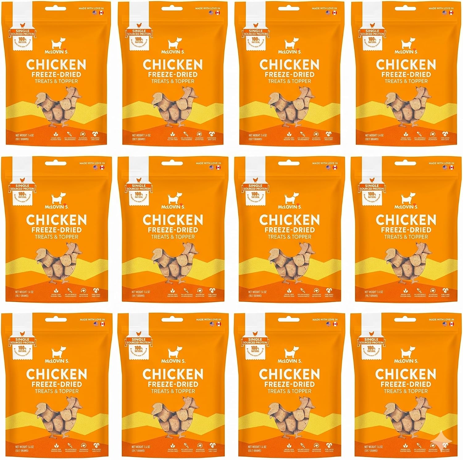 McLovin's Freeze Dried Chicken Dog and Cat Treats front view