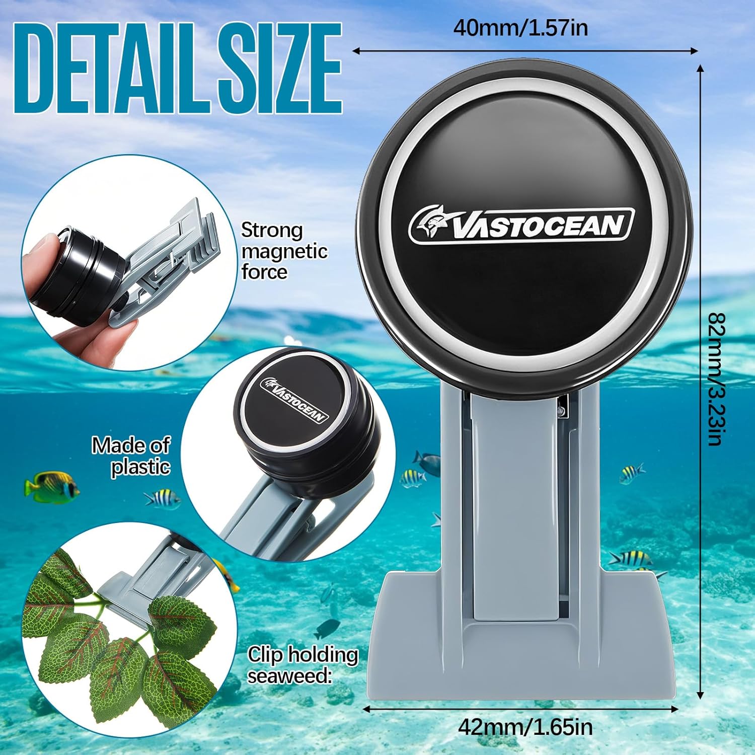 White algae magnet veggie feeder attached to aquarium glass wall