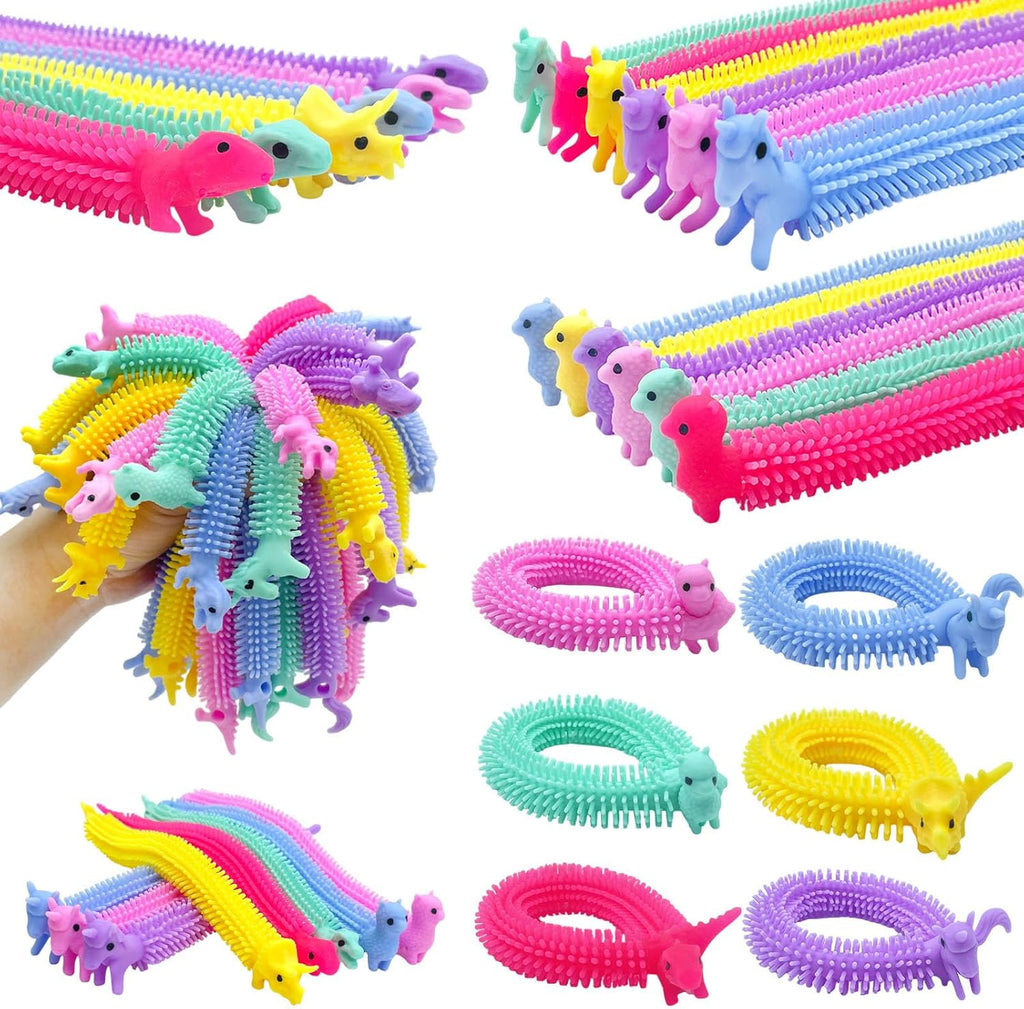 Jgalnim 30 PCS Stretchy Fidget Worm Toys front view