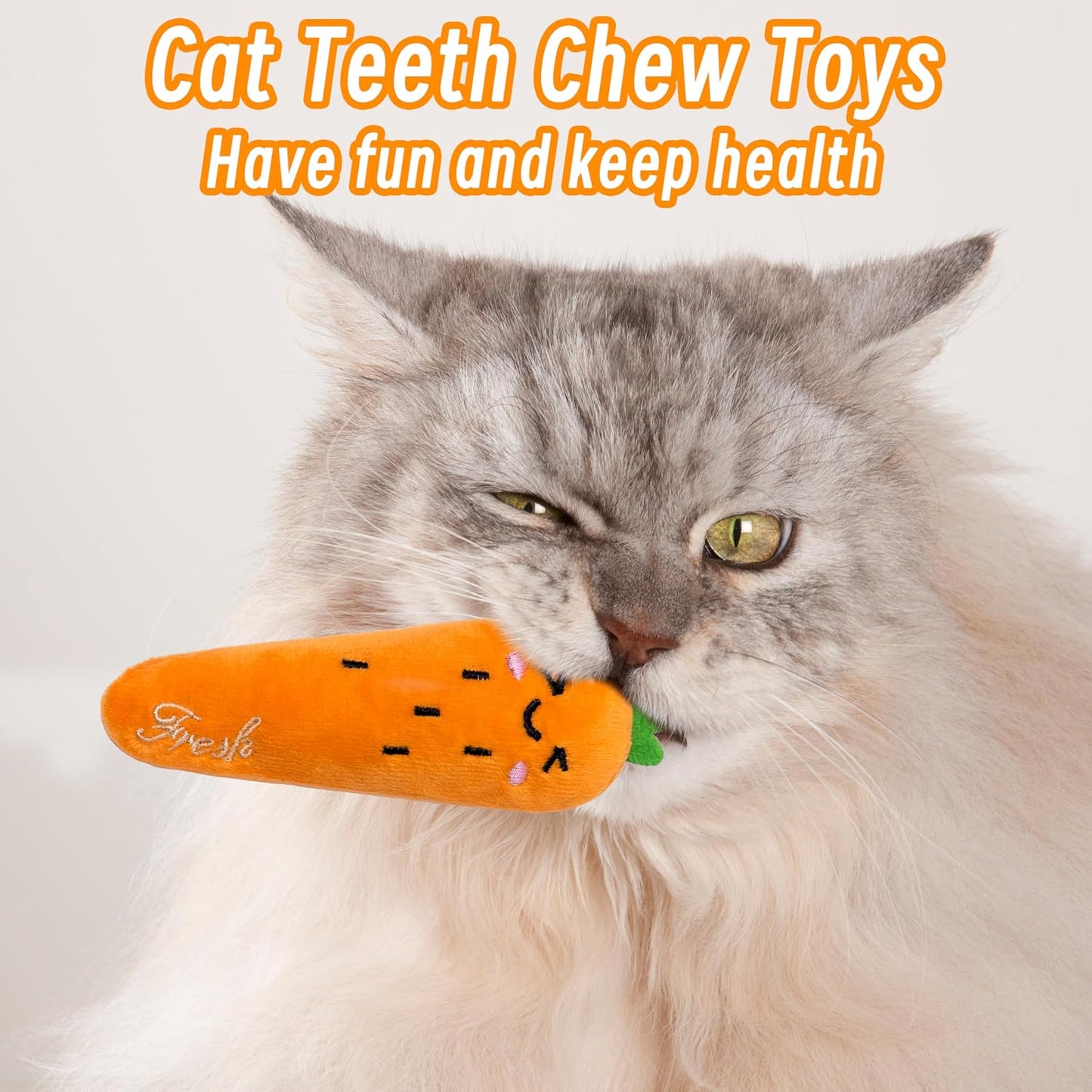 Set of five Seyezo catnip teething toys for kittens