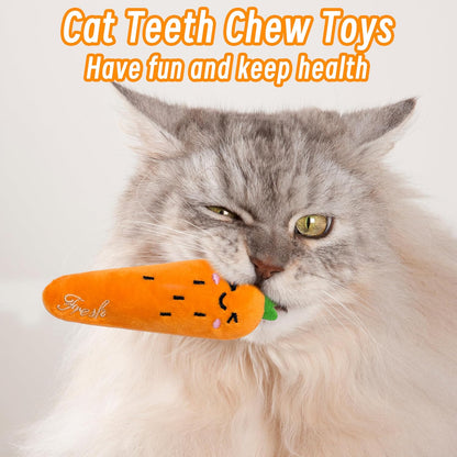 Set of five Seyezo catnip teething toys for kittens