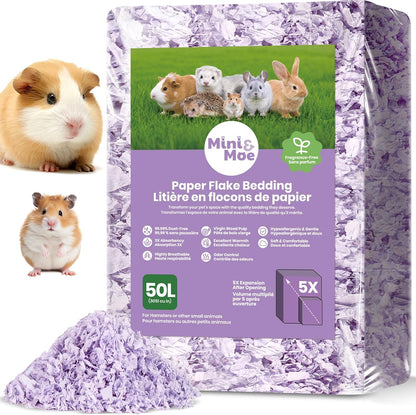 mini&moe Hamster Bedding 50L: Dust-Free and Odor Control Moisture Absorbent Unscented Natural Paper Small Pet Bedding - for Guinea Pigs, Hamsters, Chinchilla,Rabbits,Rat,Ferret, and Gerbil, 50 Liters - Image 11