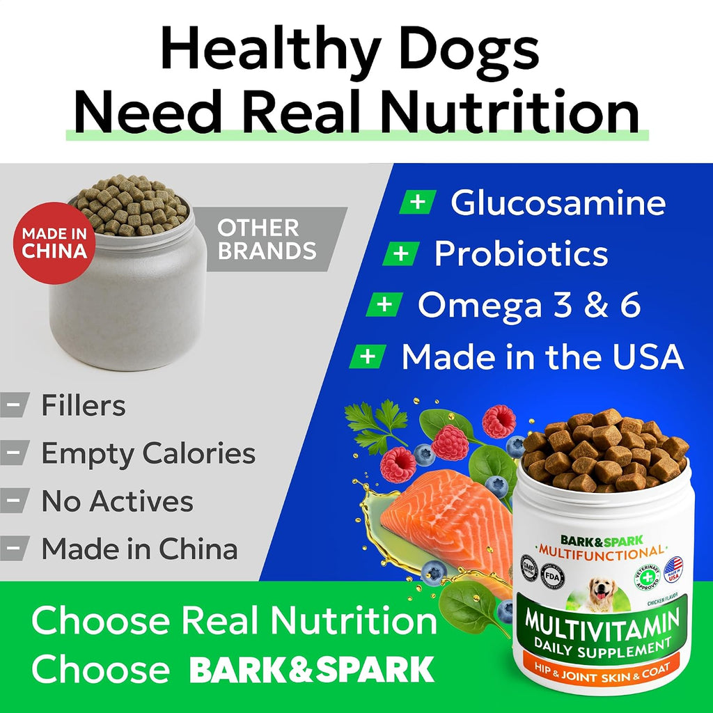 BARK&SPARK USA premium dog health chews label showing ingredients