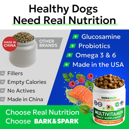 BARK&SPARK USA premium dog health chews label showing ingredients