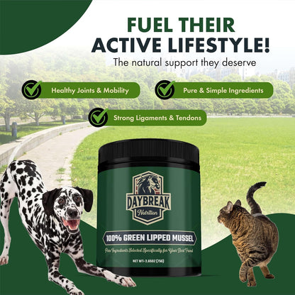 Daybreak Nutrition imported pet joint care supplement powder packaging details