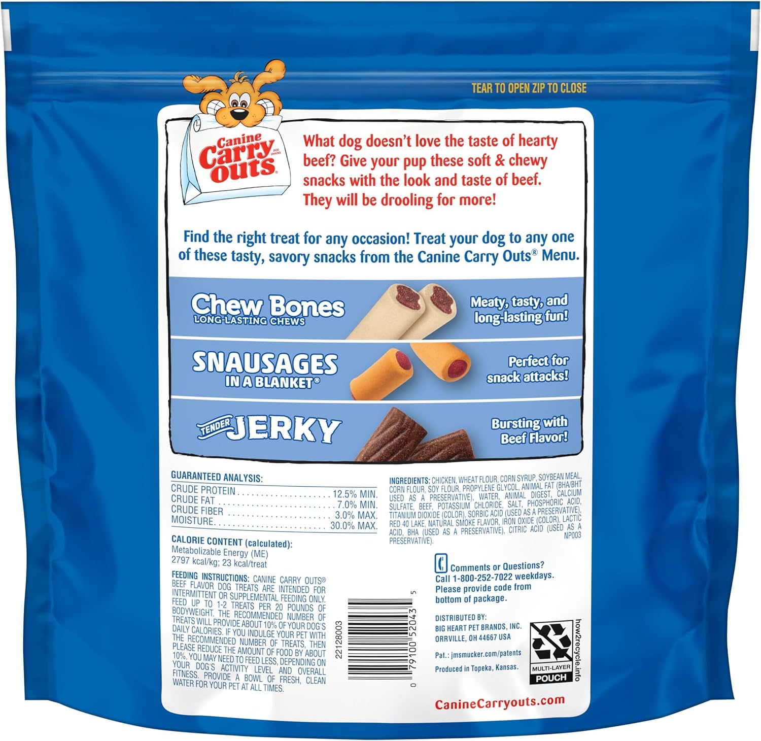Canine Carry Outs genuine USA imported savory dog snack collection