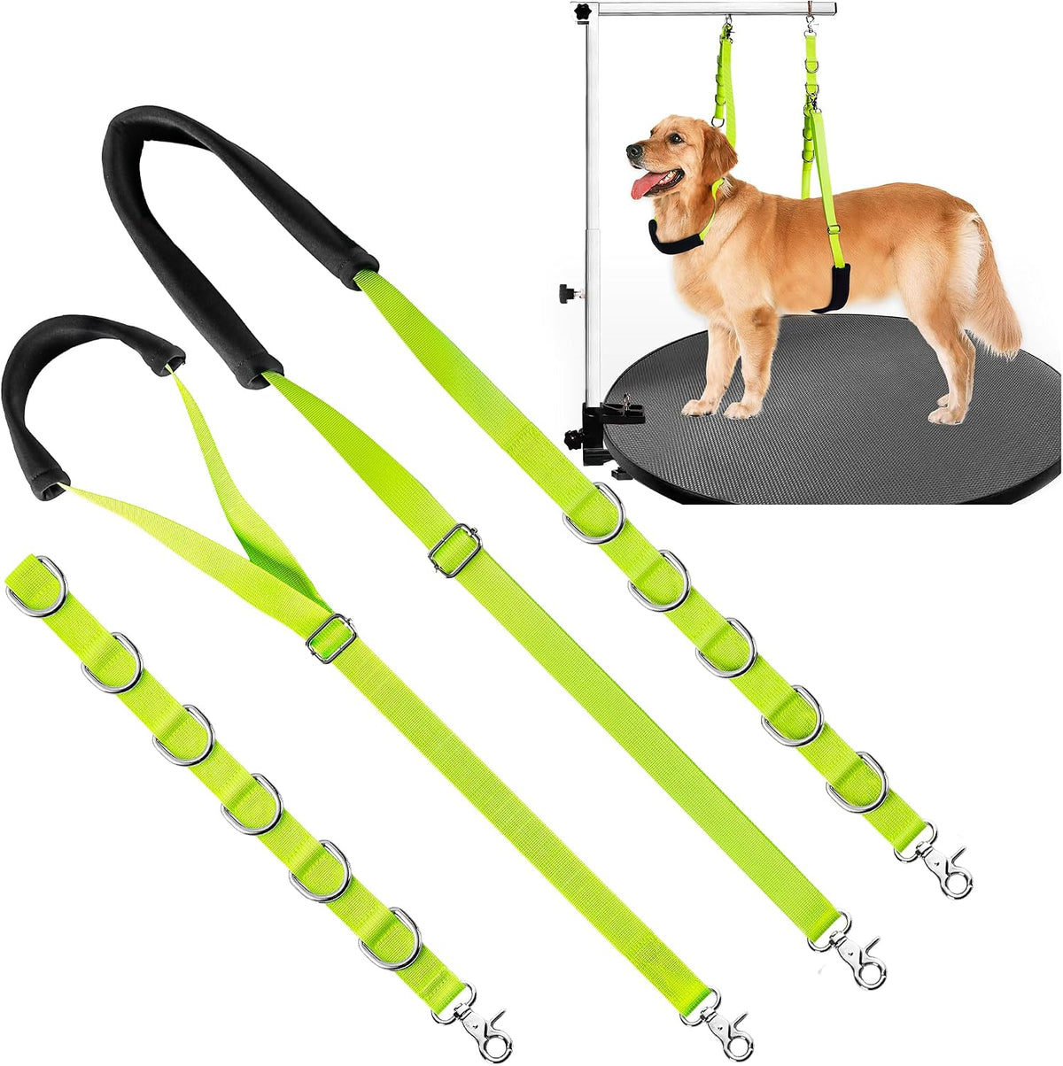 Dog Grooming Belly Strap - Dog Grooming Loops for Table Arm Extender with Clamp Extension Loop Bathing Restraint Leash No Sit Haunch Holder for Small & Medium Dogs Hair Cutting Washing (Purple) - Image 14