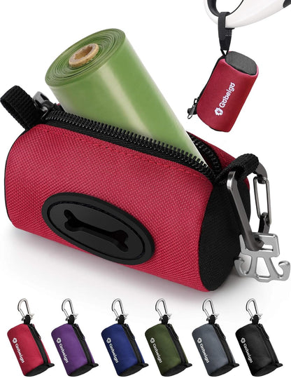Gobeigo travel pet waste kit laid out flat displaying all five included components and accessories