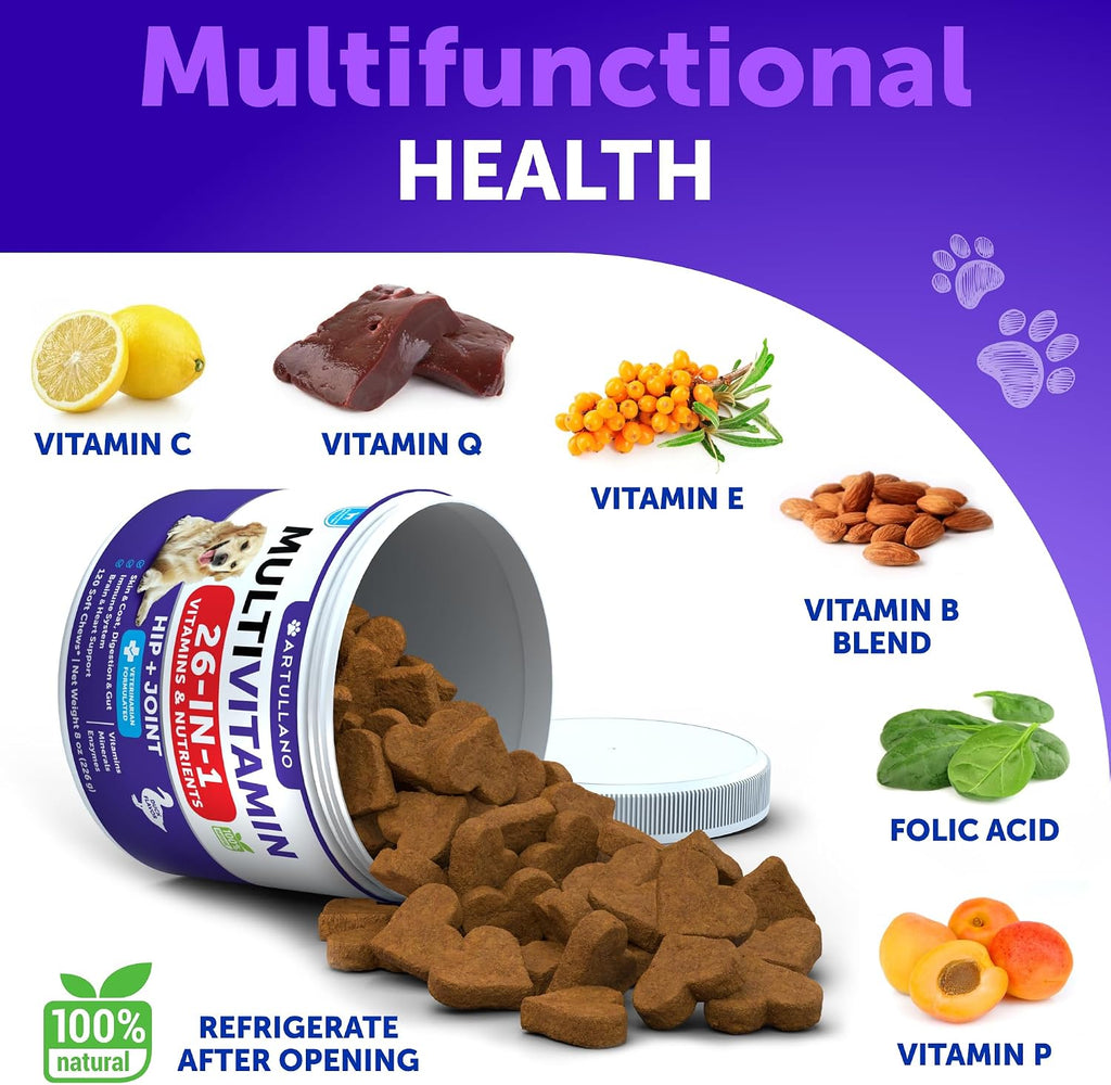 Side view of Vet Promise 26-in-1 pet vitamin bottle